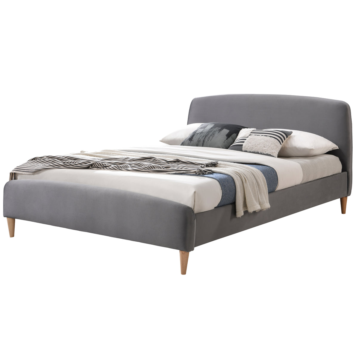 Otley 5ft Kingsize Fabric Bed Charcoal HomePlus Furniture