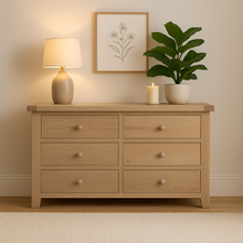 Bath Whitewash Oak 6 Drawer Chest