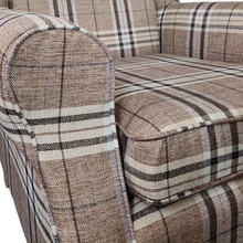 Oxford Brown Tartan Wingback Armchair