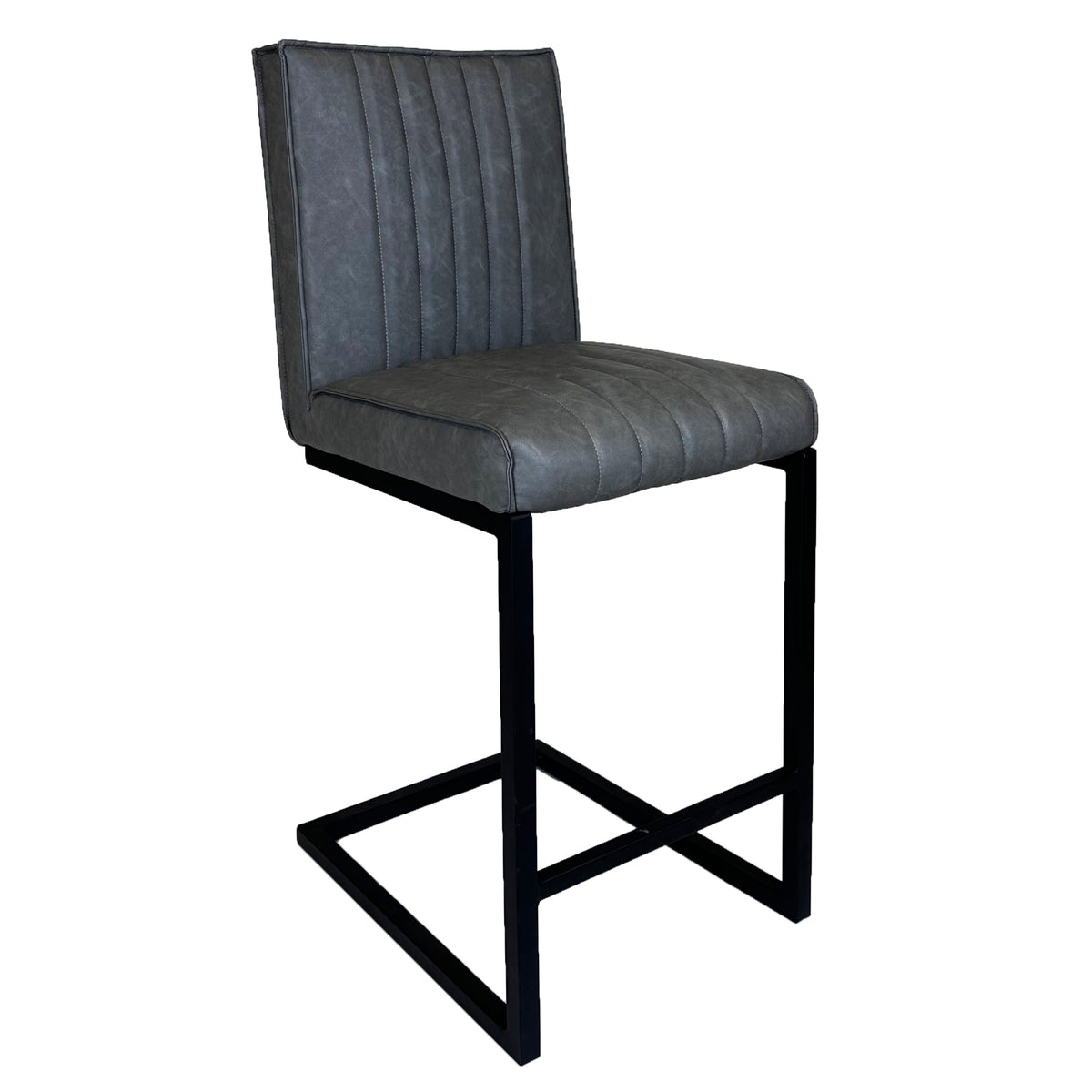 Brent Industrial Bar Stool Grey HomePlus Furniture