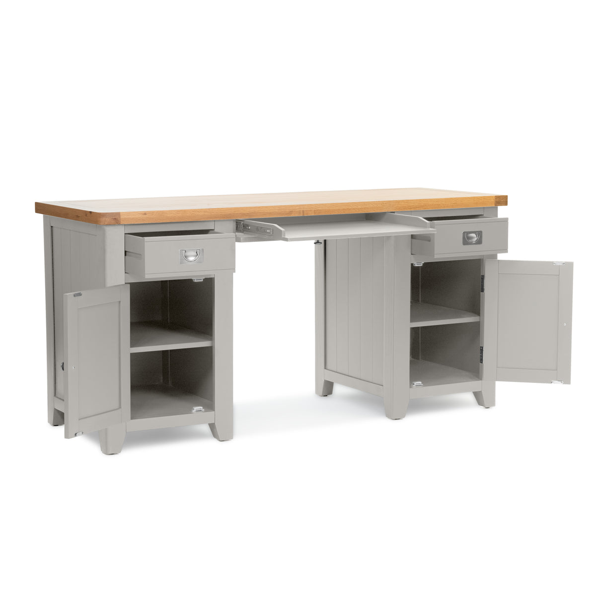 Gloucester Grey Double Pedestal Desk HomePlus Furniture