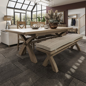 Hove Smoked Oak Large Extending Trestle Dining Table (2.0 m - 2.5 m)