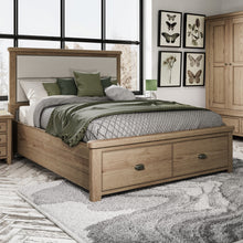 Hove Smoked Oak 5ft Kingsize Bed with Drawer Footboard