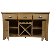 Raithwaite Rustic Oak Large Sideboard Wine Rack