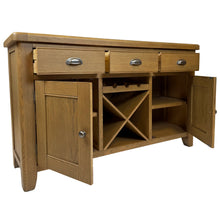 Raithwaite Rustic Oak Large Sideboard Wine Rack