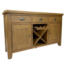 Raithwaite Rustic Oak Large Sideboard Wine Rack