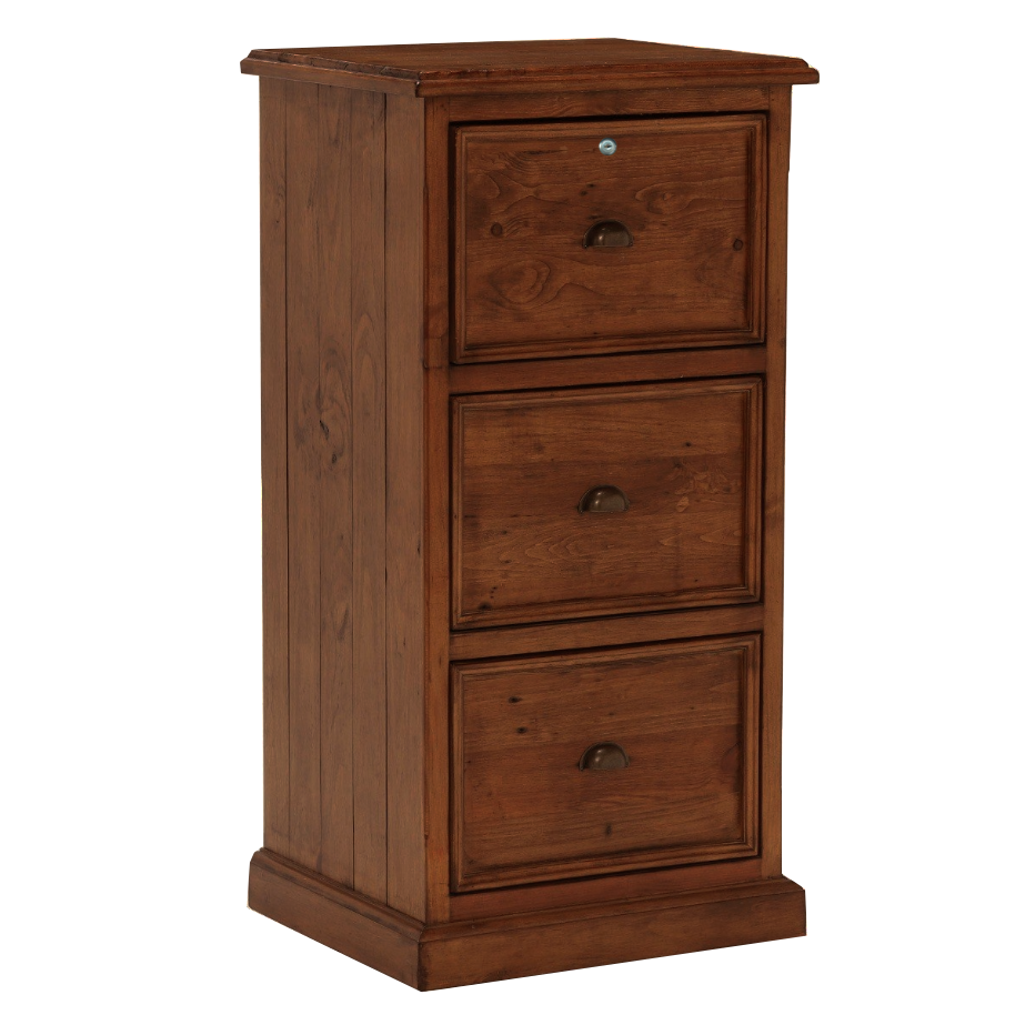 Oxford Antique Pine 3 Drawer Filing Cabinet HomePlus Furniture