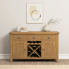 Raithwaite Rustic Oak Large Sideboard Wine Rack