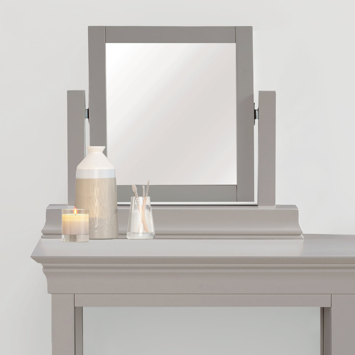 Chantilly Pebble Grey Dressing Mirror – HomePlus Furniture