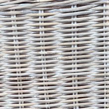 Whitewash Rattan Square Wicker Storage Basket | Medium