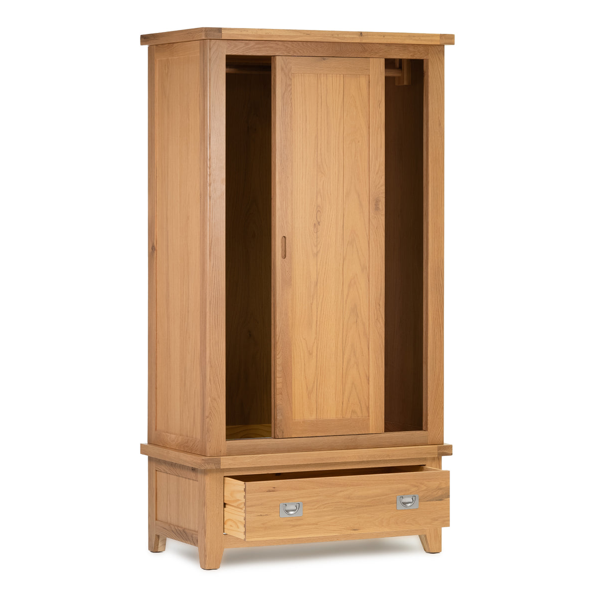 Gloucester Oak Double Sliding Door Wardrobe HomePlus Furniture
