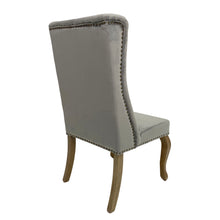 Lucy Velvet Winged Buttoned Dining Chair | Light Grey