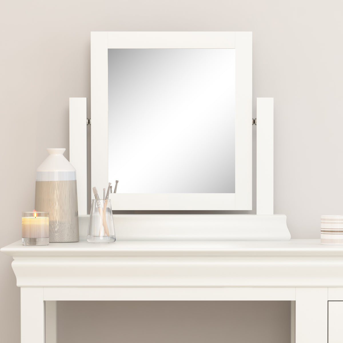 Chantilly Warm White Dressing Mirror – HomePlus Furniture