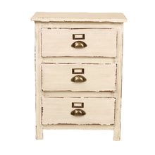 Heritage Distressed White 3 Drawer Bedside