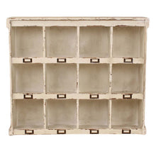 Heritage Distressed White Pigeon Hole Storage Unit