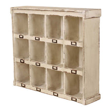 Heritage Distressed White Pigeon Hole Storage Unit