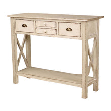 Heritage Distressed White Console Table