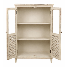 Heritage Distressed White Glass Display Cabinet