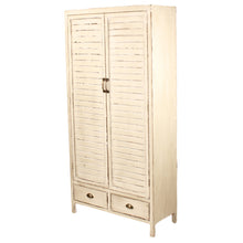 Heritage Distressed White Two Drawer Tall Cupboard