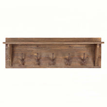 Heritage Natural Cloakroom Shelf and Hooks