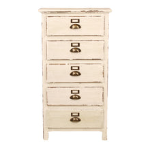 Heritage Distressed White 5 Drawer Tall Chest