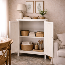 Heritage Distressed White Two Door Cabinet