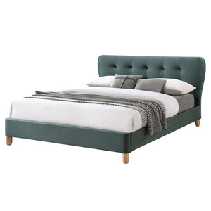 Stockholm 4ft 6' Double Fabric Bed | Olive Green