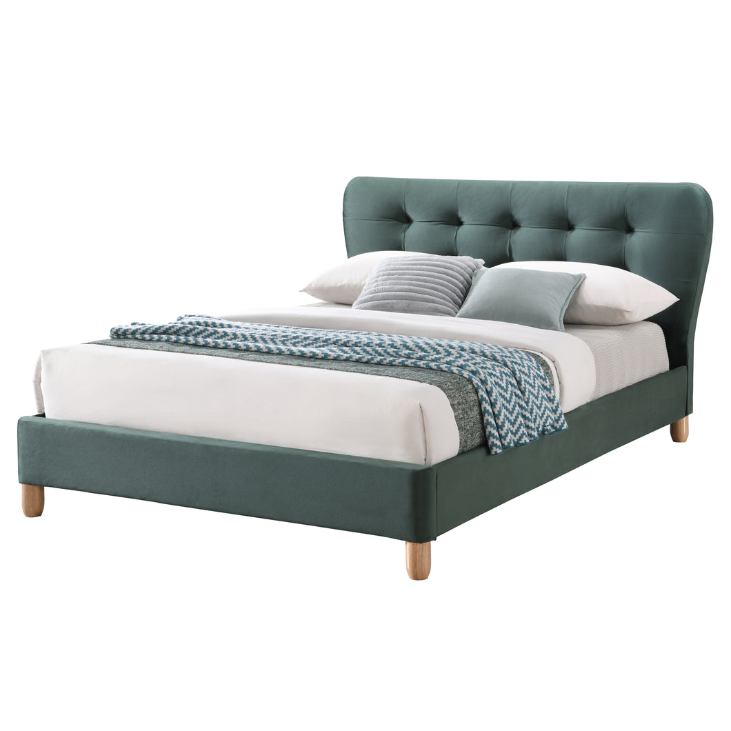 Stockholm 5ft Kingsize Fabric Bed | Olive Green