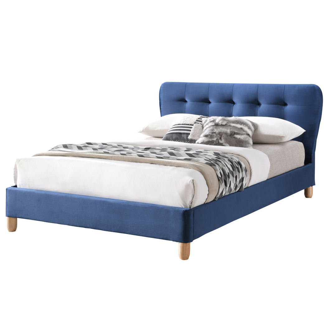 Stockholm 4ft 6' Double Fabric Bed | Navy