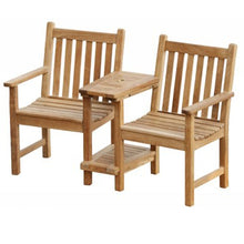 Alexander Teak Garden Rish Companion Love Seat With Cushions