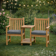 Alexander Teak Garden Rish Companion Love Seat With Cushions