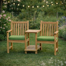 Alexander Teak Garden Rish Companion Love Seat With Cushions