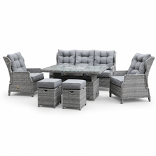 Archie Garden 6 Piece Reclining Sofa Dining Set with Rising Table & Ice Bucket