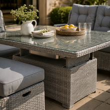 Archie Garden 6 Piece Reclining Sofa Dining Set with Rising Table & Ice Bucket