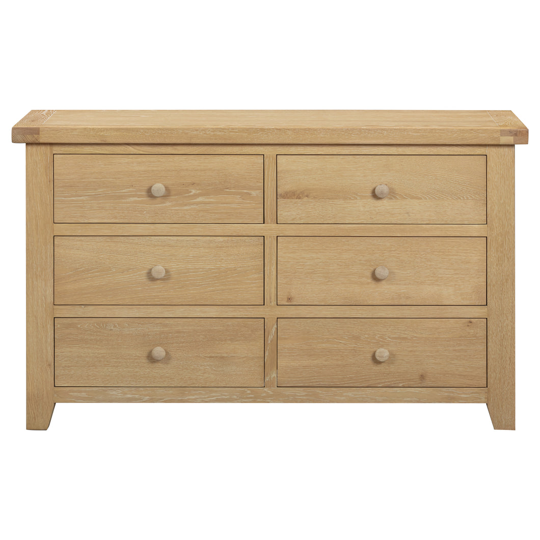 Bath Whitewash Oak 6 Drawer Chest