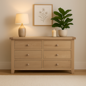 Bath Whitewash Oak 6 Drawer Chest