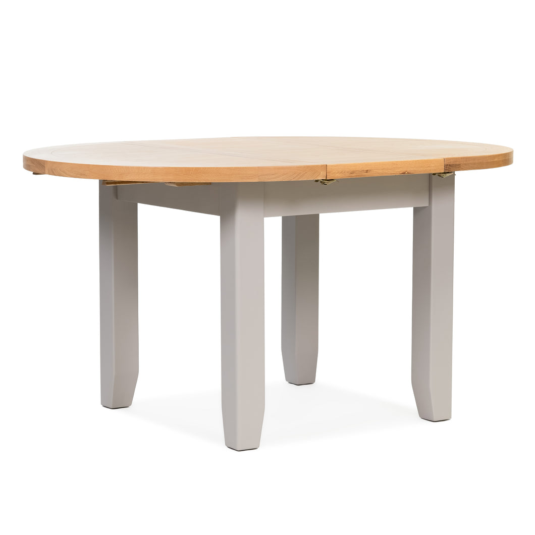 Gloucester Grey Round Extending Dining Table (1.1 m-1.5 m)