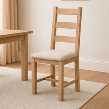 Bath Whitewash Oak Fabric Dining Chair