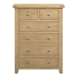 Bath Whitewash Oak 2 Over 4 Chest of Drawers