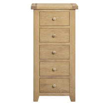 Bath Whitewash Oak Tall 5 Drawer Chest