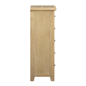 Bath Whitewash Oak Tall 5 Drawer Chest