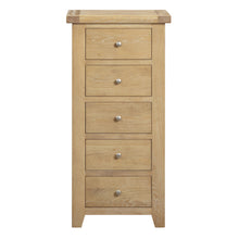 Bath Whitewash Oak Tall 5 Drawer Chest