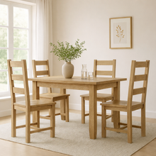 Bath Whitewash Oak Small Extending Dining Table (1.2 m-1.5 m)