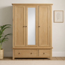 Bath Whitewash Oak Triple Wardrobe