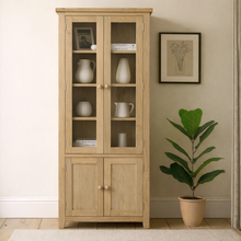 Bath Whitewash Oak Display Cabinet