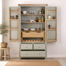Burford Sage Green Painted Oak Double Larder Unit