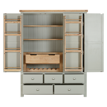Burford Sage Green Painted Oak Triple Larder Unit