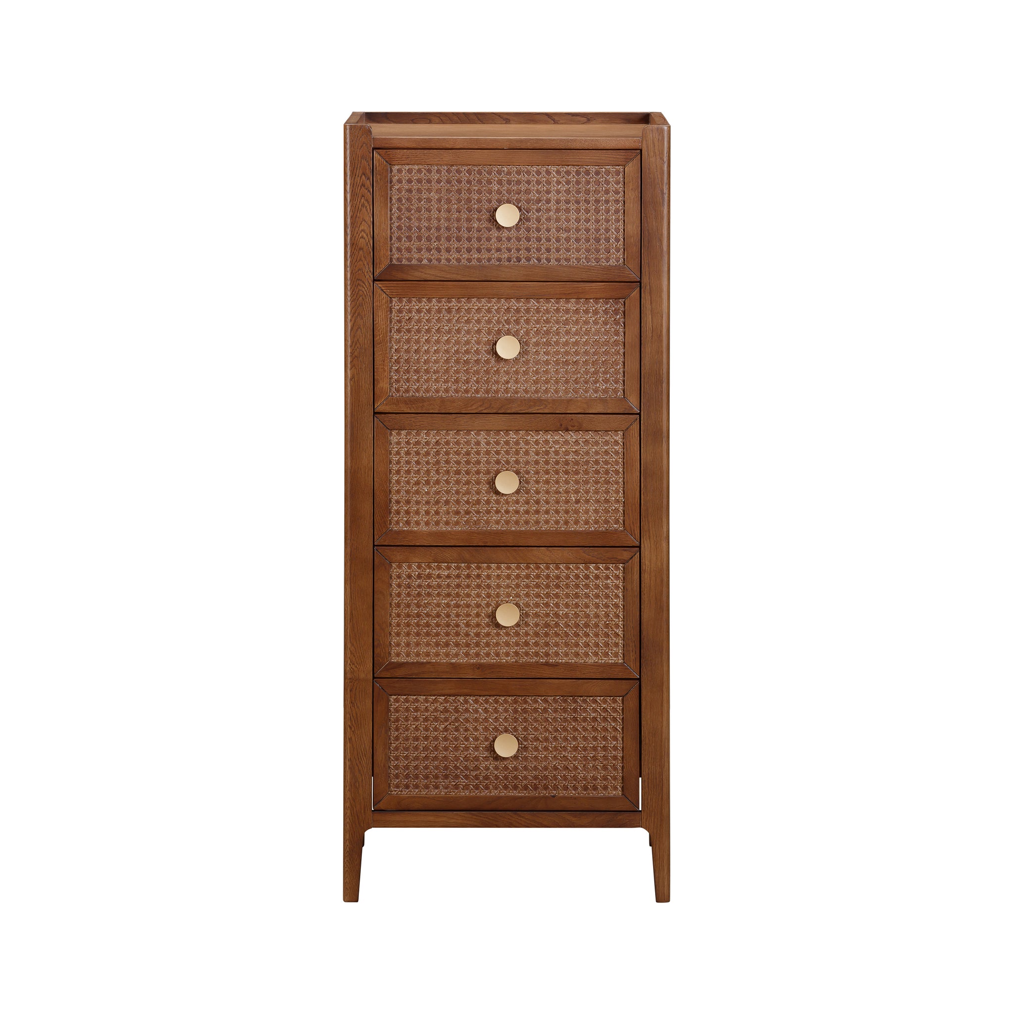 Lanut Rattan Lombok Walnut Rattan 5 Drawer Tall Chest – HomePlus Furniture