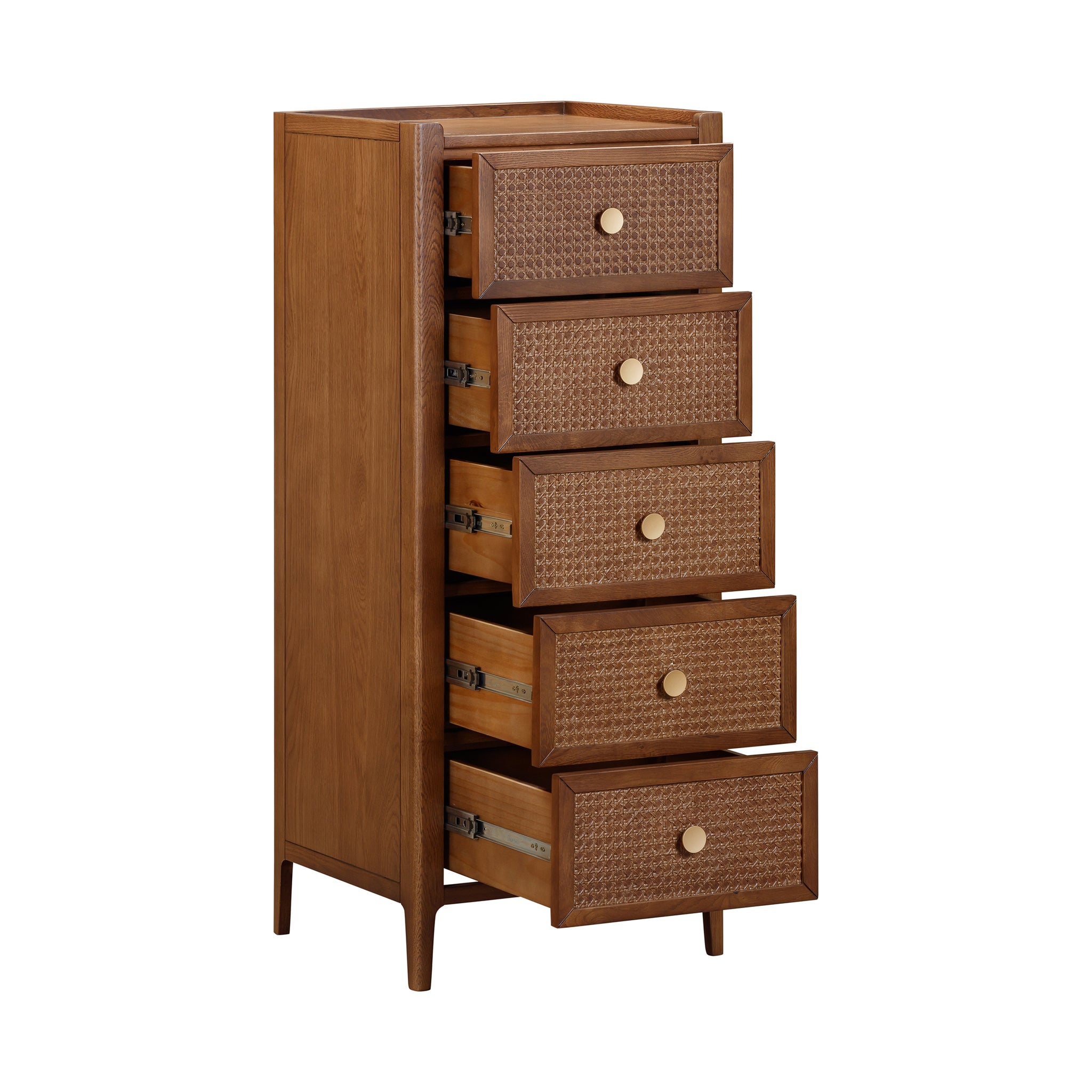 Lanut Rattan Lombok Walnut Rattan 5 Drawer Tall Chest – HomePlus Furniture