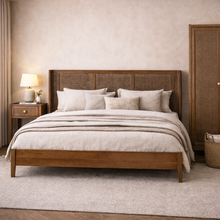 Lombok Walnut Rattan 5ft Kingsize Bed